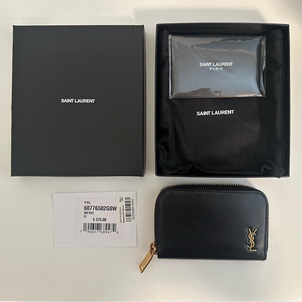 YSL Saint Laurant Zippered Card Case Wallet